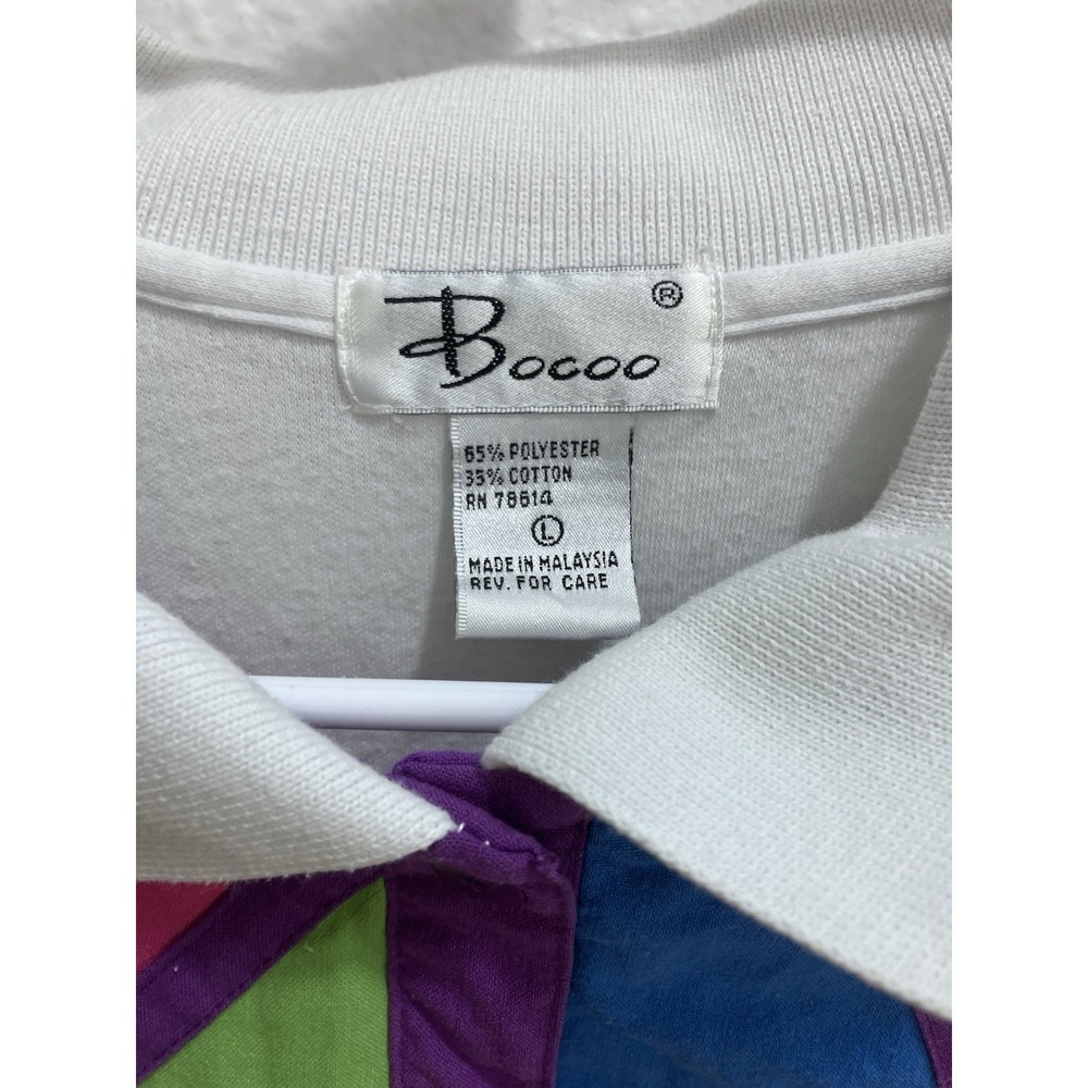 Vintage 80s Bocoo 2 Piece Outfit Light Weight Pant Shirt Large Retro Geometric - Picture 9 of 16
